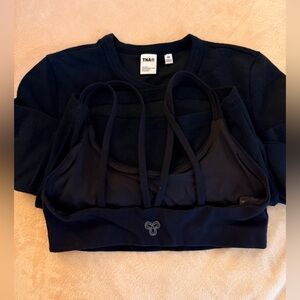 TNA sports bra and TNA waffle top